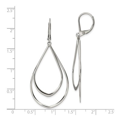 Stainless Steel Teardrop Leverback Earrings – view 6