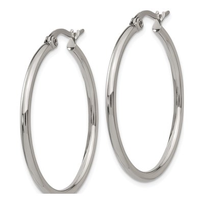 Stainless Steel 30mm Hoop Earrings – view 5