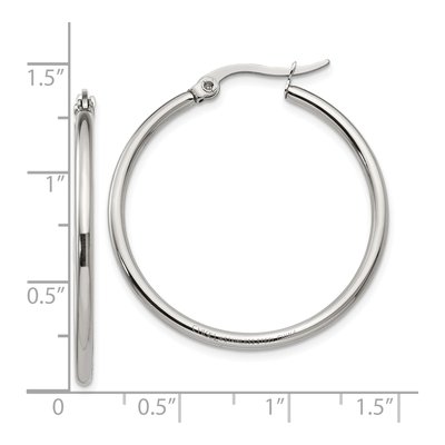Stainless Steel 30mm Hoop Earrings – view 7