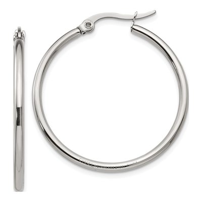 Stainless Steel 30mm Hoop Earrings