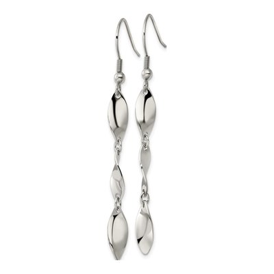 Stainless Steel Twisted Dangle Earrings – view 4