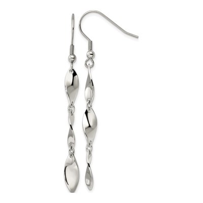 Stainless Steel Twisted Dangle Earrings