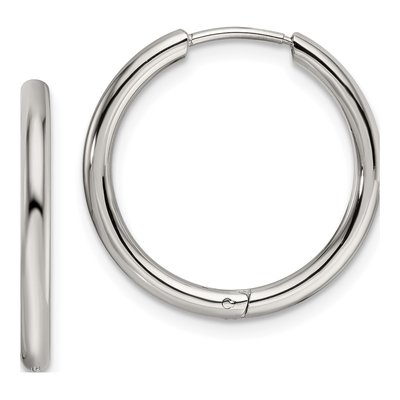 Stainless Steel 19mm Huggie Hoop Earrings