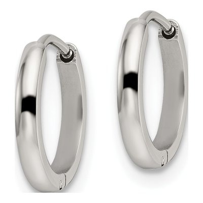 Stainless Steel 12mm Huggie Hoop Earrings – view 4