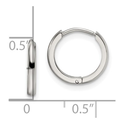 Stainless Steel 12mm Huggie Hoop Earrings – view 6