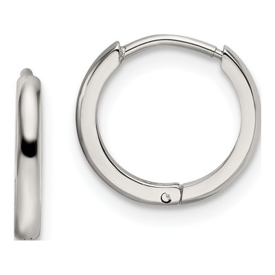 Stainless Steel 12mm Huggie Hoop Earrings