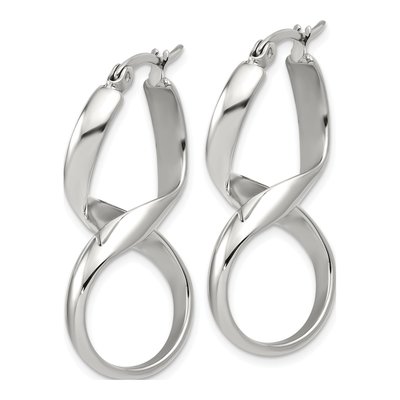 Stainless Steel 36mm Infinity Twist Hoop Earrings – view 4