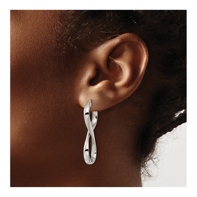 Stainless Steel 36mm Infinity Twist Hoop Earrings – view 5