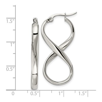 Stainless Steel 36mm Infinity Twist Hoop Earrings – view 6