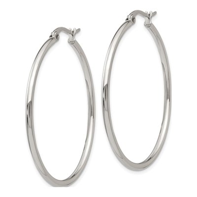 Stainless Steel 40mm Hoop Earrings – view 4