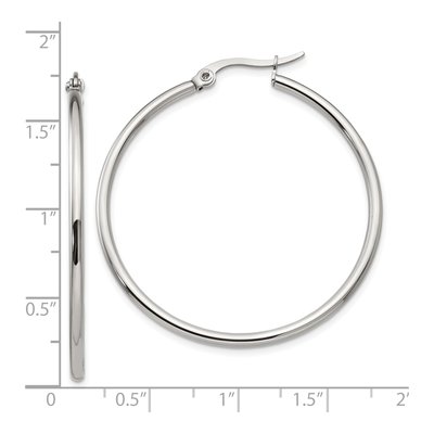 Stainless Steel 40mm Hoop Earrings – view 6