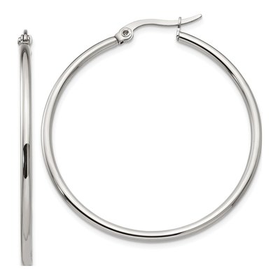 Stainless Steel 40mm Hoop Earrings