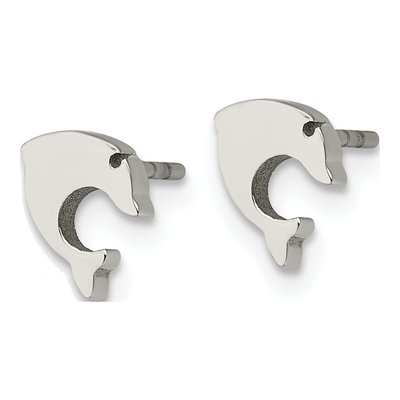 Stainless Steel Dolphin Stud Earrings – view 4