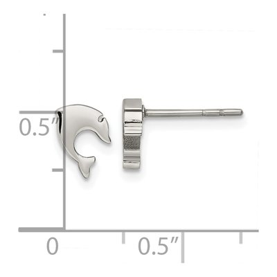 Stainless Steel Dolphin Stud Earrings – view 5