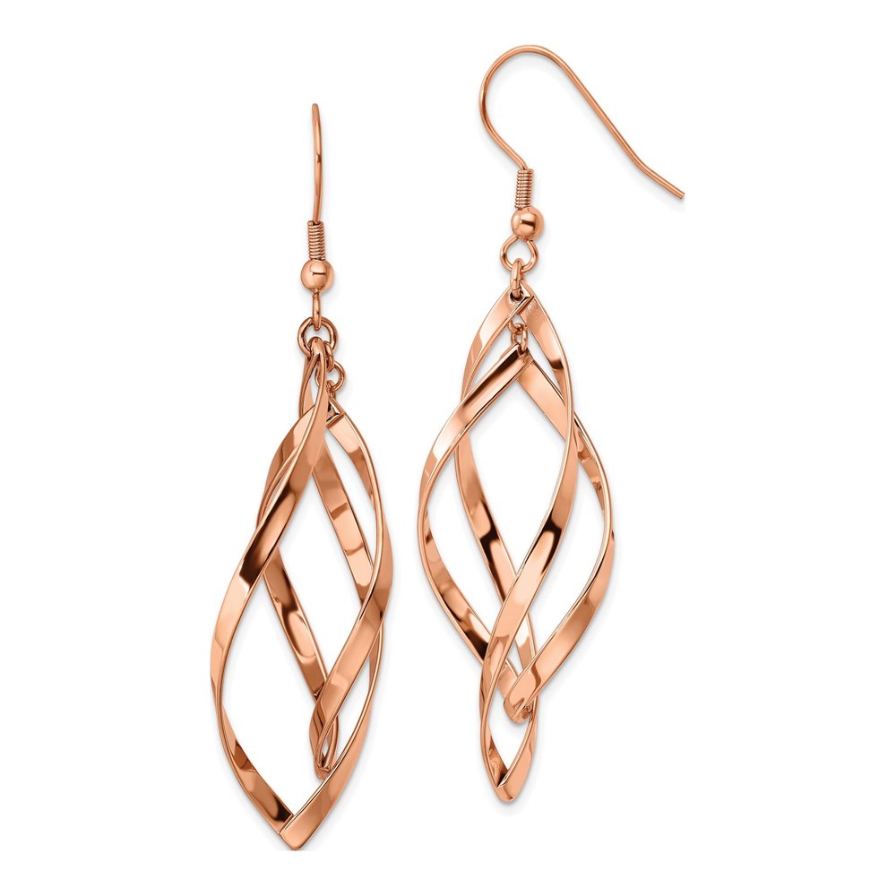 Stainless Steel IP Dangle Earrings