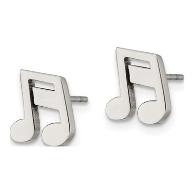 Stainless Steel Music Note Stud Earrings – view 4