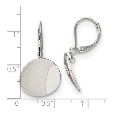 Stainless Steel Curved Disk Leverback Earrings – view 6