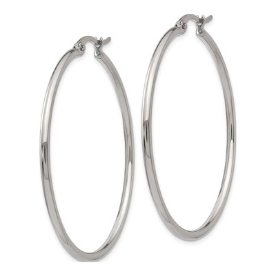 Stainless Steel 44mm Hoop Earrings – view 4