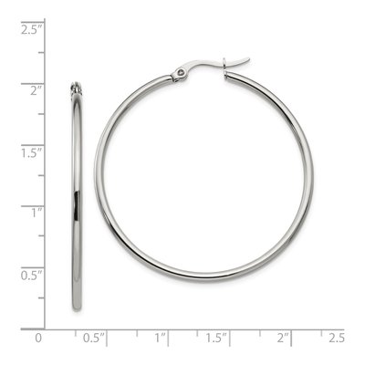 Stainless Steel 44mm Hoop Earrings – view 6