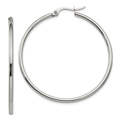Stainless Steel 44mm Hoop Earrings