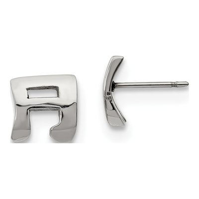 Stainless Steel Music Note Stud Earrings