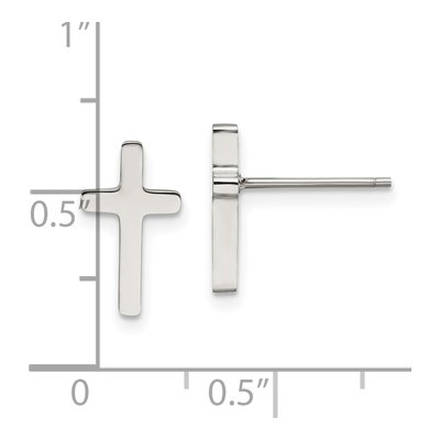Stainless Steel Cross Stud Earrings – view 6
