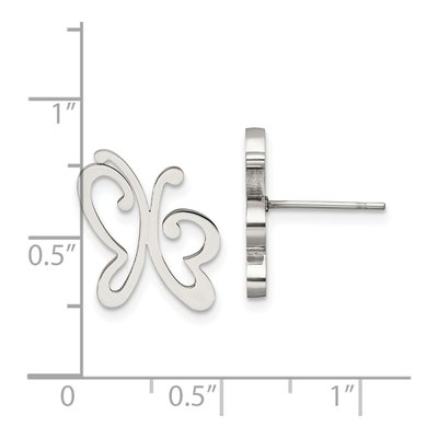 Stainless Steel Butterfly Stud Earrings – view 6