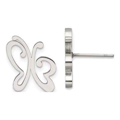Stainless Steel Butterfly Stud Earrings