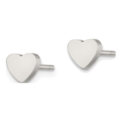 Stainless Steel Heart Stud Earrings – view 4