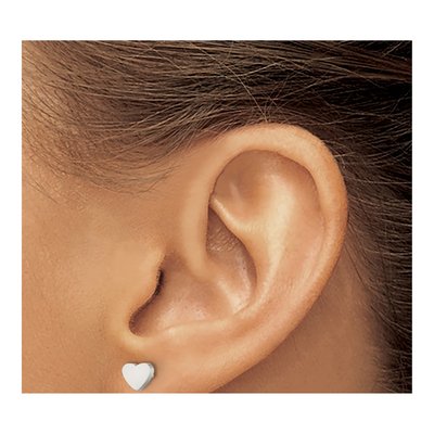 Stainless Steel Heart Stud Earrings – view 5