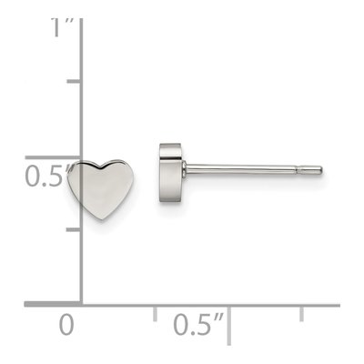 Stainless Steel Heart Stud Earrings – view 6
