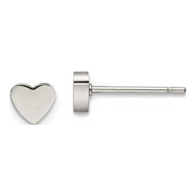 Stainless Steel Heart Stud Earrings