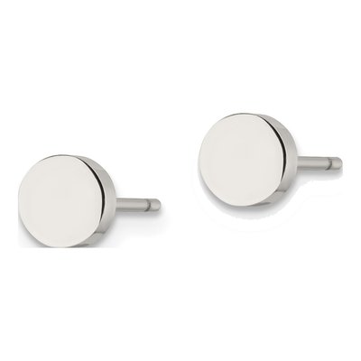 Stainless Steel Circle Stud Earrings – view 4