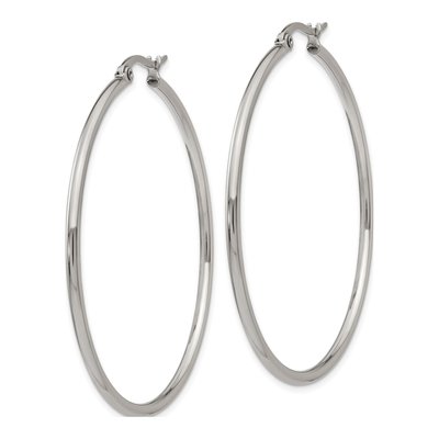 Stainless Steel 46mm Hoop Earrings – view 4