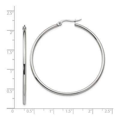 Stainless Steel 46mm Hoop Earrings – view 6