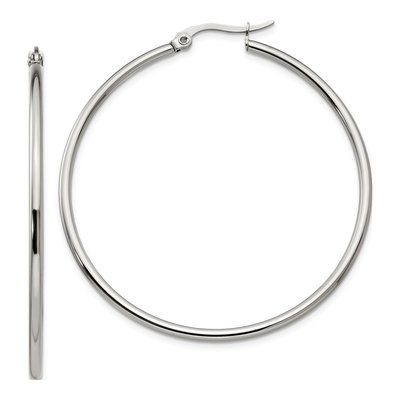 Stainless Steel 46mm Hoop Earrings