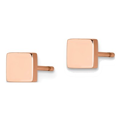 Stainless Steel IP Square Stud Earrings – view 4