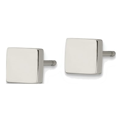 Stainless Steel Square Stud Earrings – view 4