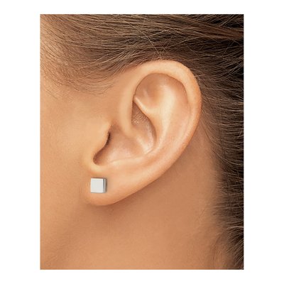 Stainless Steel Square Stud Earrings – view 5