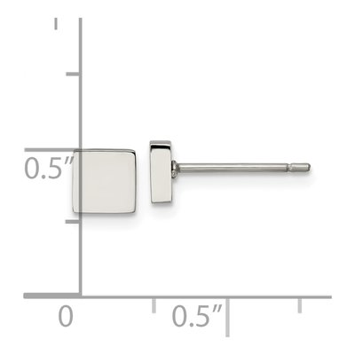 Stainless Steel Square Stud Earrings – view 6