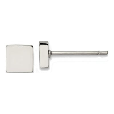 Stainless Steel Square Stud Earrings