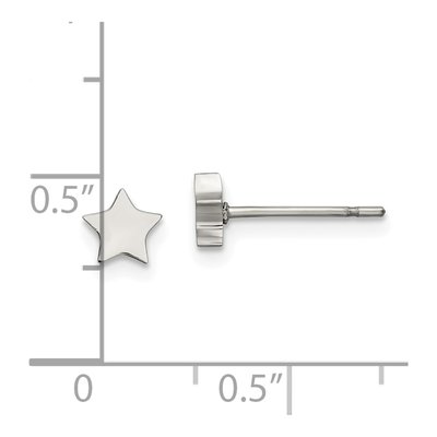 Stainless Steel Star Stud Earrings – view 6