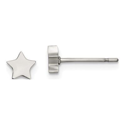 Stainless Steel Star Stud Earrings