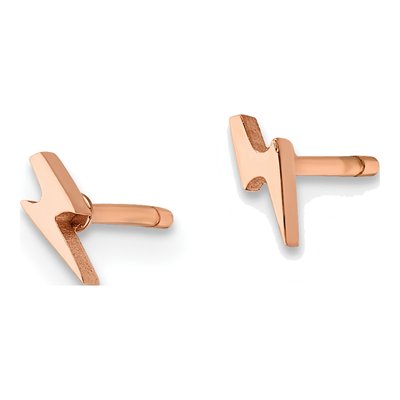 Stainless Steel IP Lightning Bolt Stud Earrings – view 4