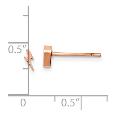 Stainless Steel IP Lightning Bolt Stud Earrings – view 6