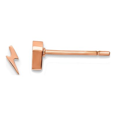 Stainless Steel IP Lightning Bolt Stud Earrings