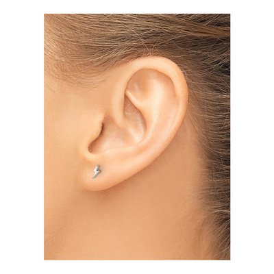 Stainless Steel Lightning Bolt Stud Earrings – view 5