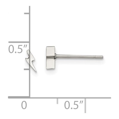 Stainless Steel Lightning Bolt Stud Earrings – view 6