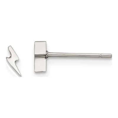 Stainless Steel Lightning Bolt Stud Earrings