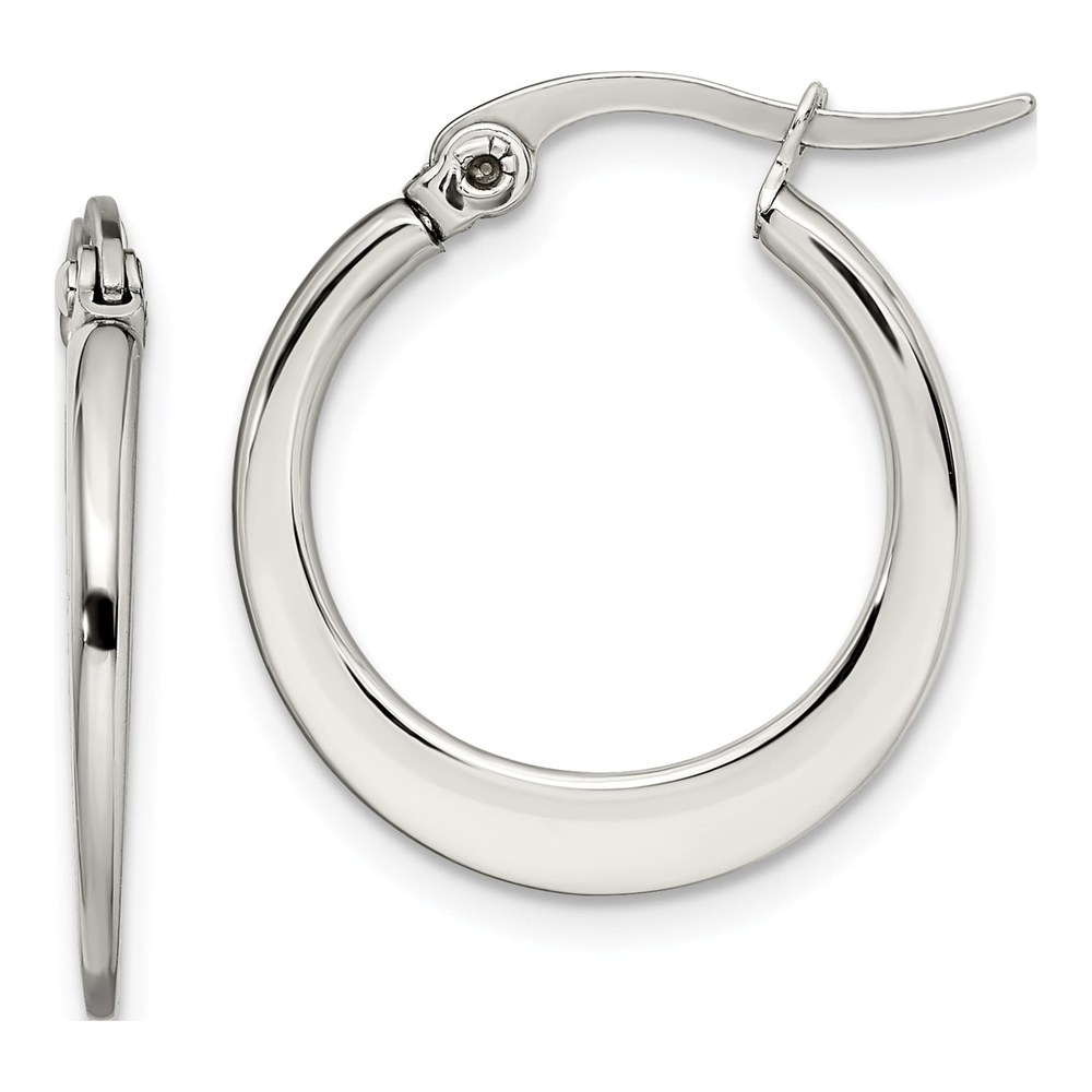 Chisel Stainless Steel Polished 19mm Hoop Earrings